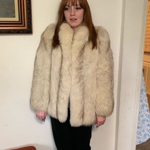 Blue fox fur coat